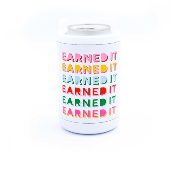 Packed Party stainless steel can cooler earned it beer coozie holder - Picture 1 of 8